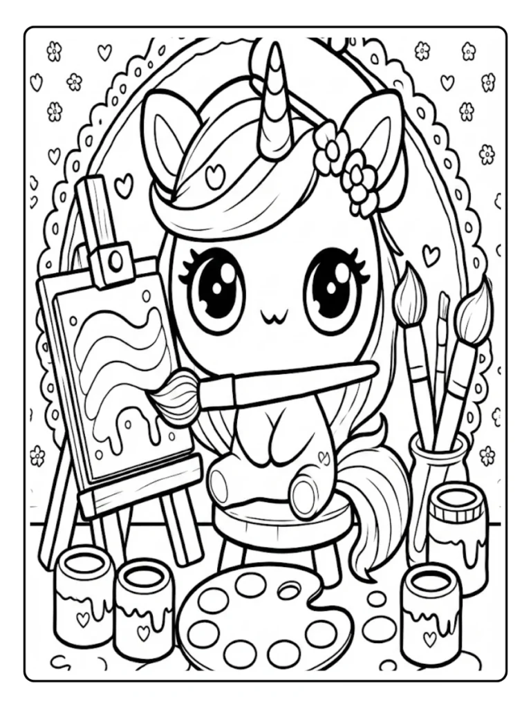 Kleurplaat Eenhoorn Schattig