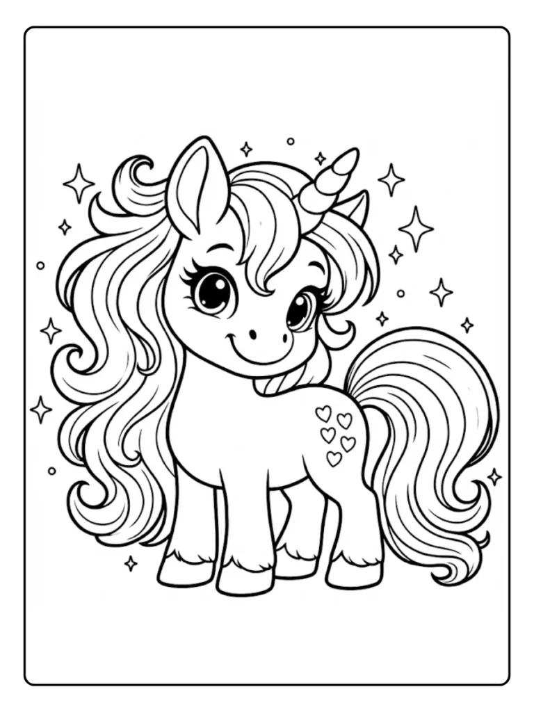Kleurplaat Eenhoorn Schattig