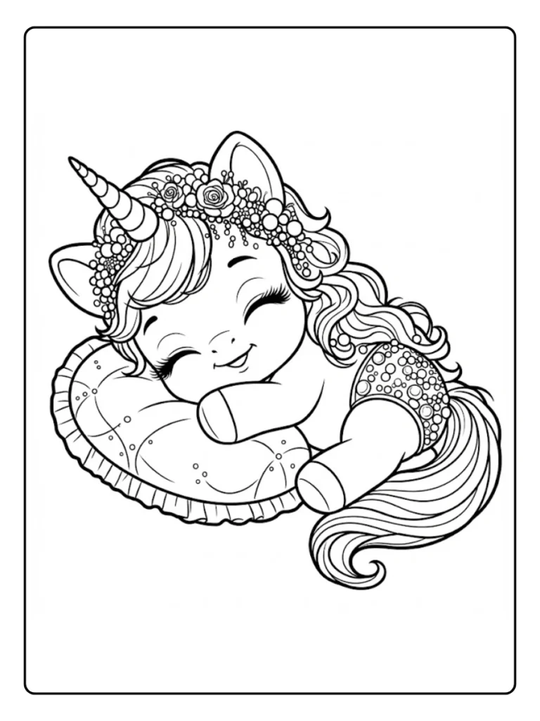 Kleurplaat Eenhoorn Schattig