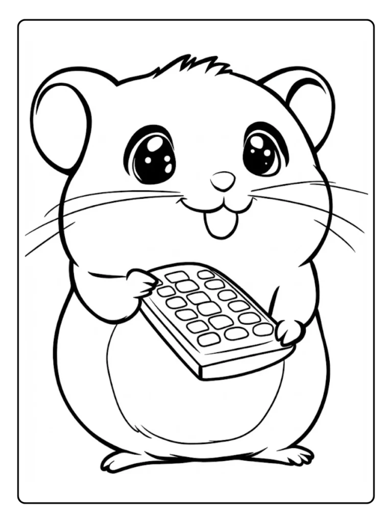 Kleurplaat Hamster Schattig