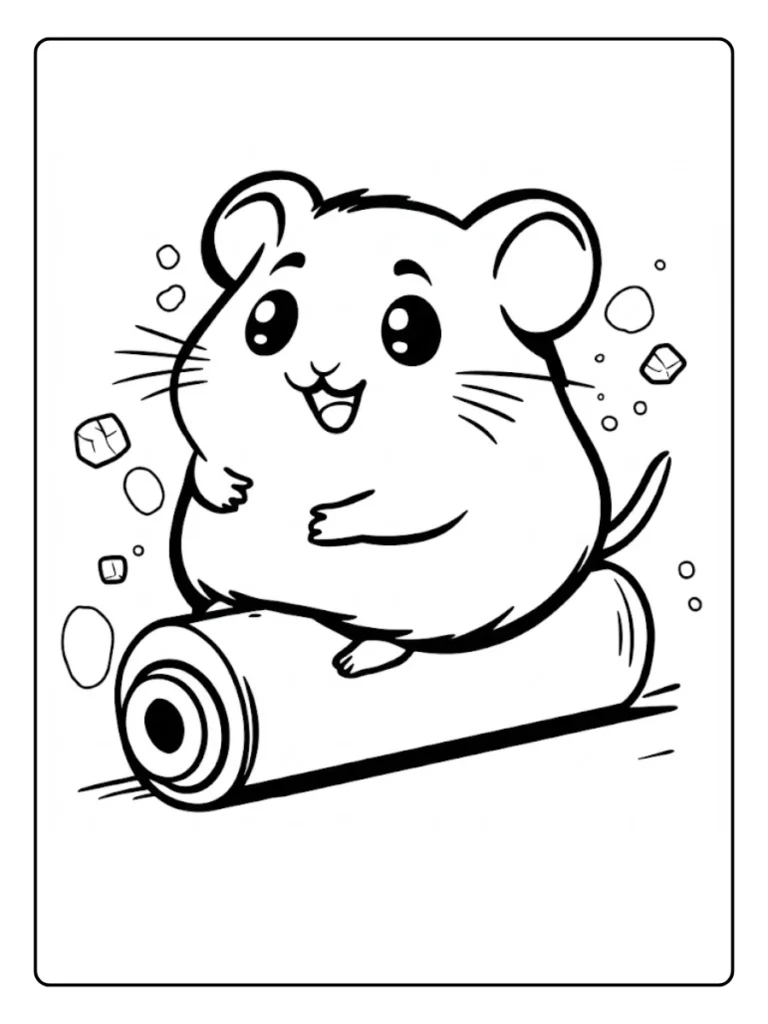 Kleurplaat Hamster Schattig