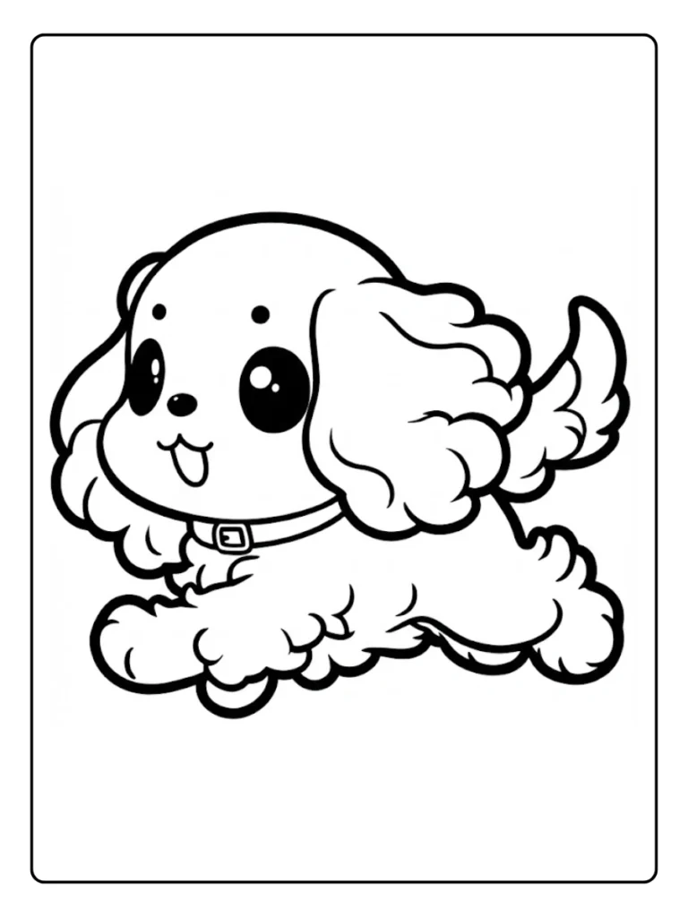 Kleurplaat Hond Schattig