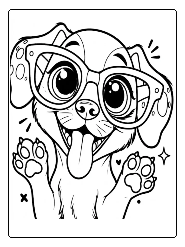 Kleurplaat Hond Schattig