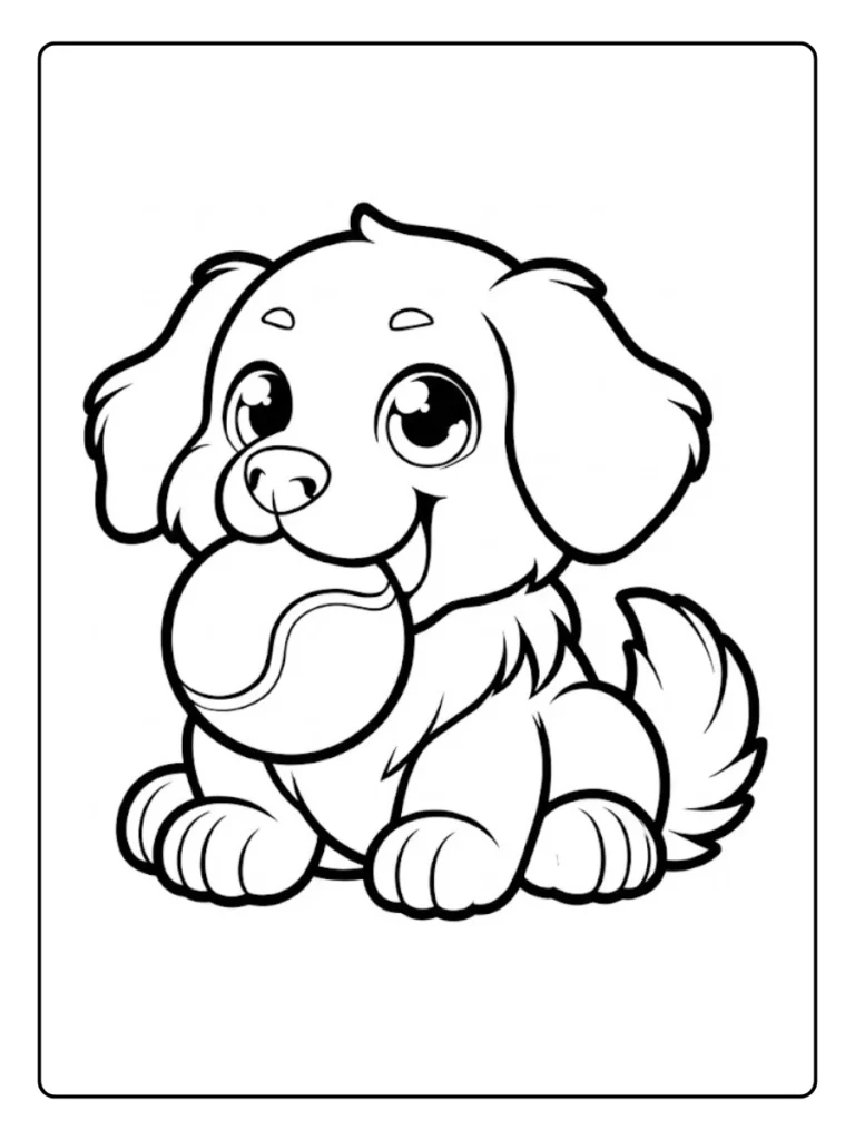 Kleurplaat Hond Schattig