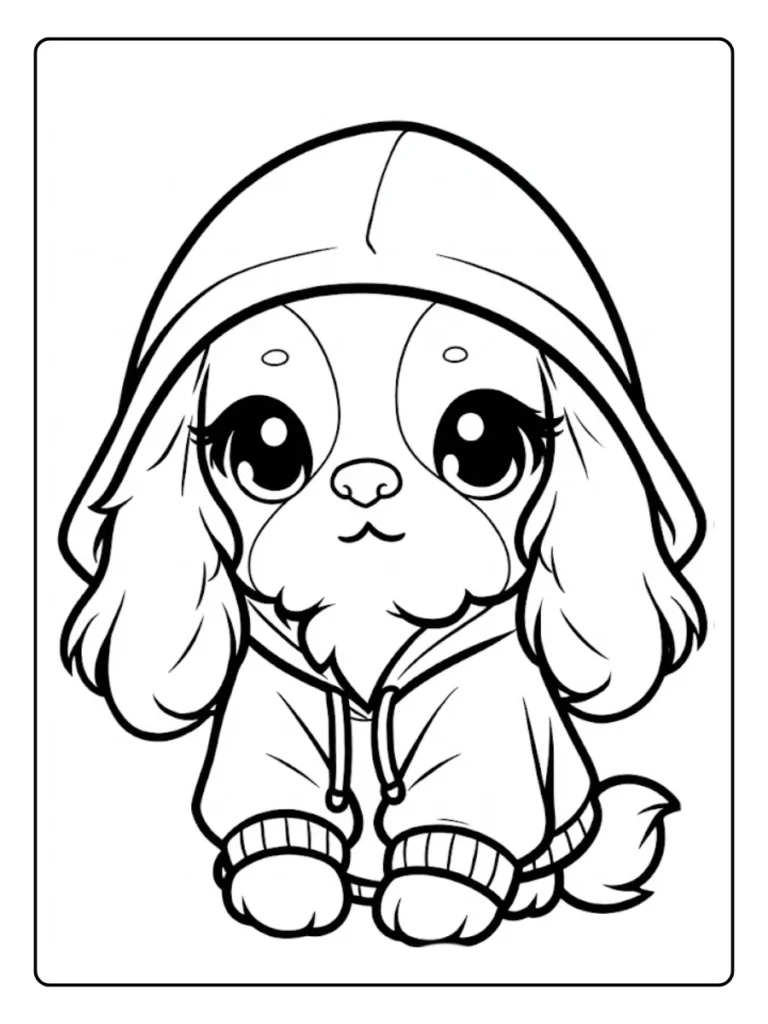 Kleurplaat Hond Schattig