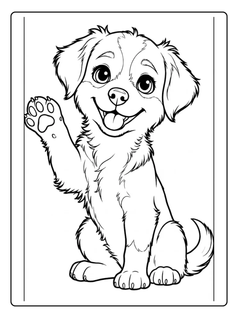 Kleurplaat Hond Schattig