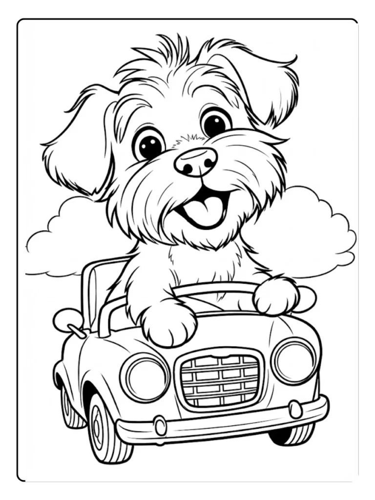 Kleurplaat Hond Schattig