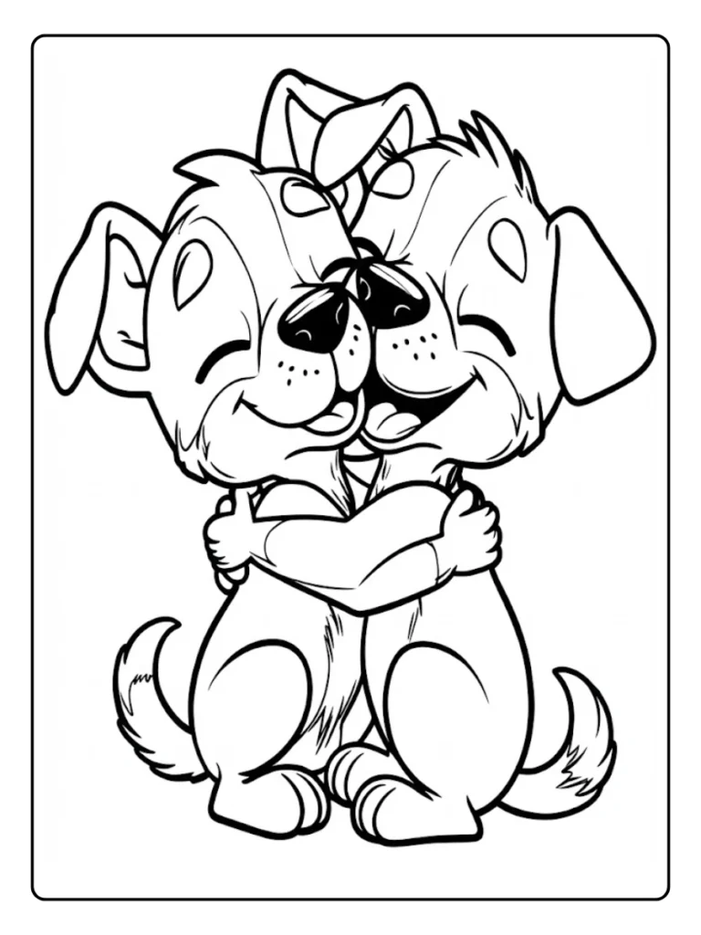 Kleurplaat Hond Schattig