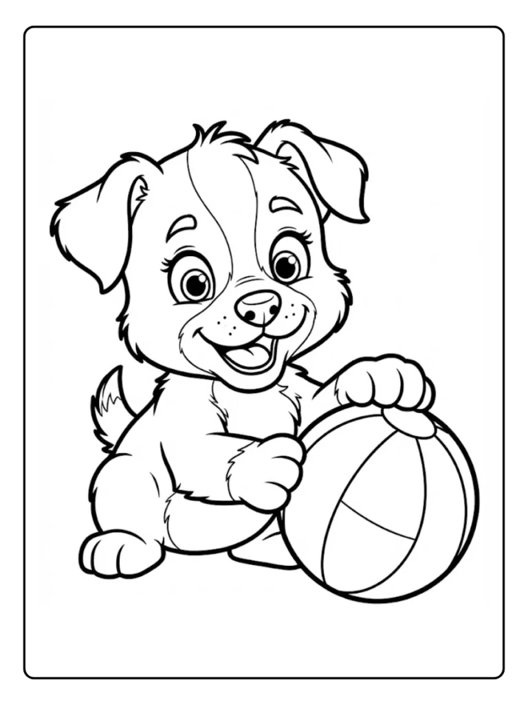 Kleurplaat Hond Schattig