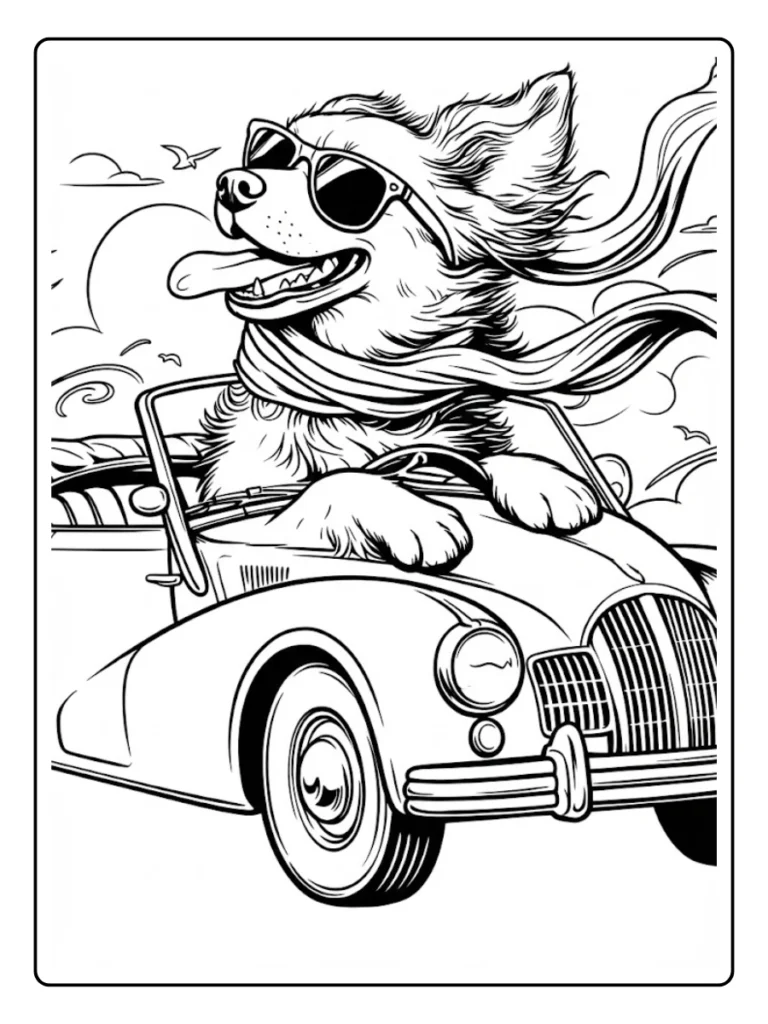 Kleurplaat Hond Schattig