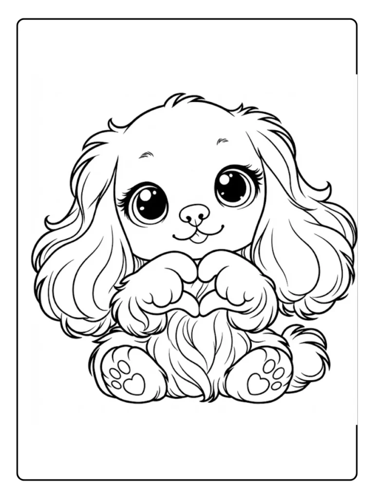 Kleurplaat Hond Schattig