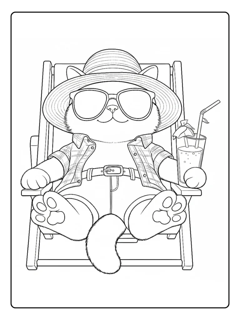 Kleurplaat Kitten Schattig