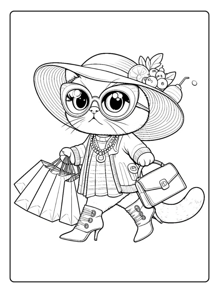 Kleurplaat Kitten Schattig