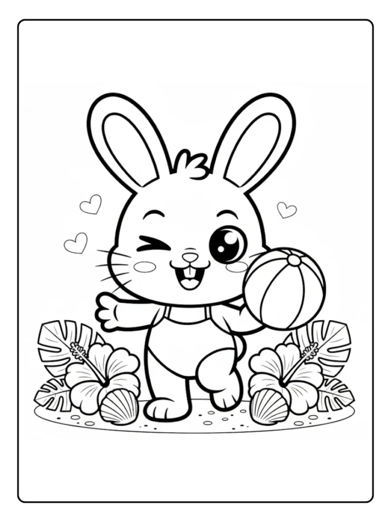 Kleurplaat Konijn Schattig