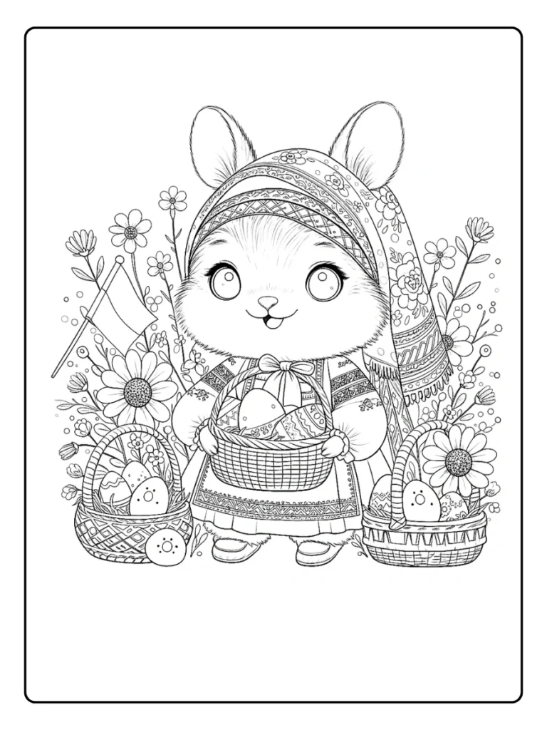 Kleurplaat Konijn Schattig