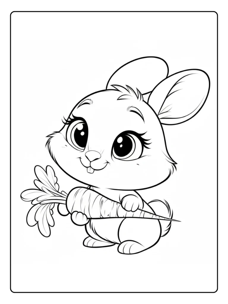 Kleurplaat Konijn Schattig