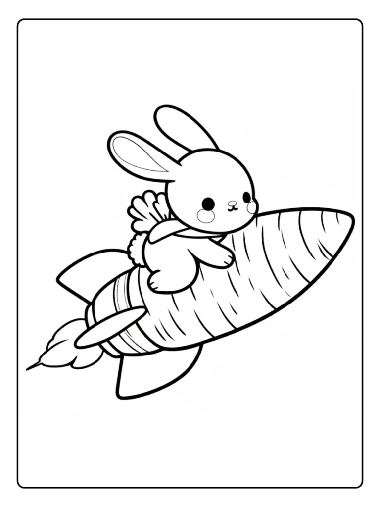 Kleurplaat Konijn Schattig