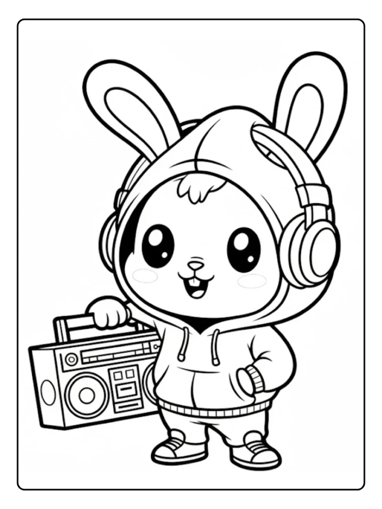 Kleurplaat Konijn Schattig