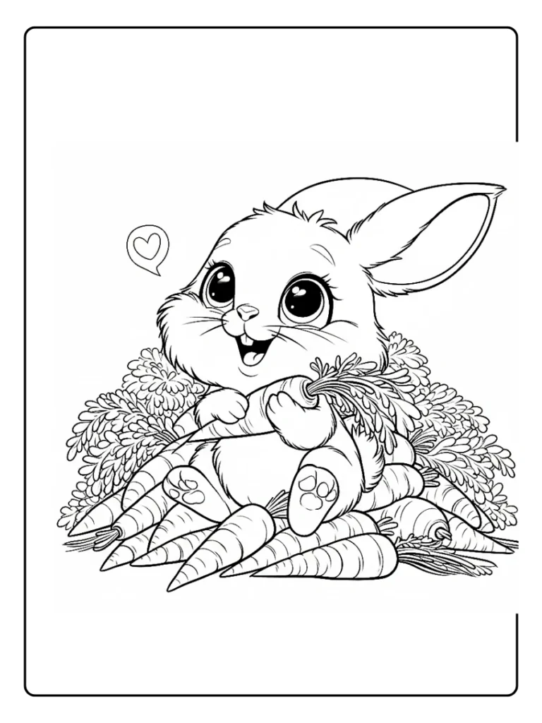 Kleurplaat Konijn Schattig