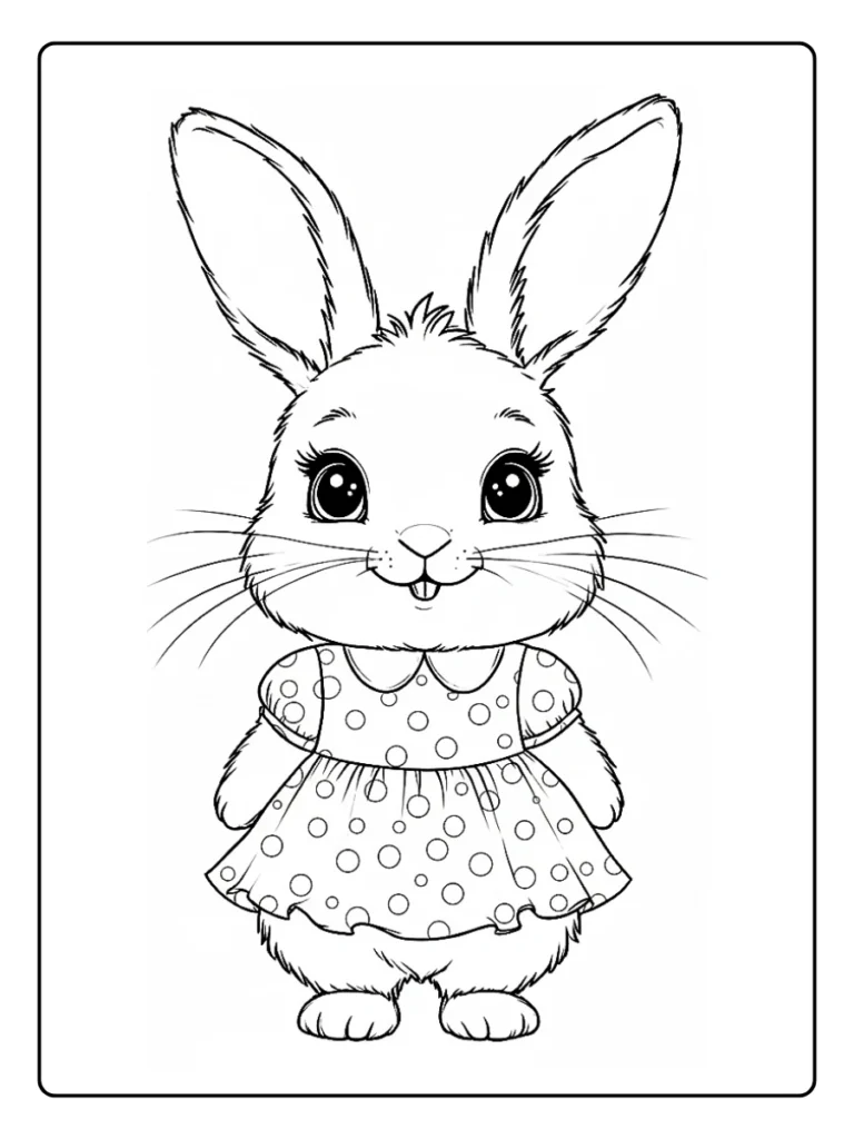 Kleurplaat Konijn Schattig
