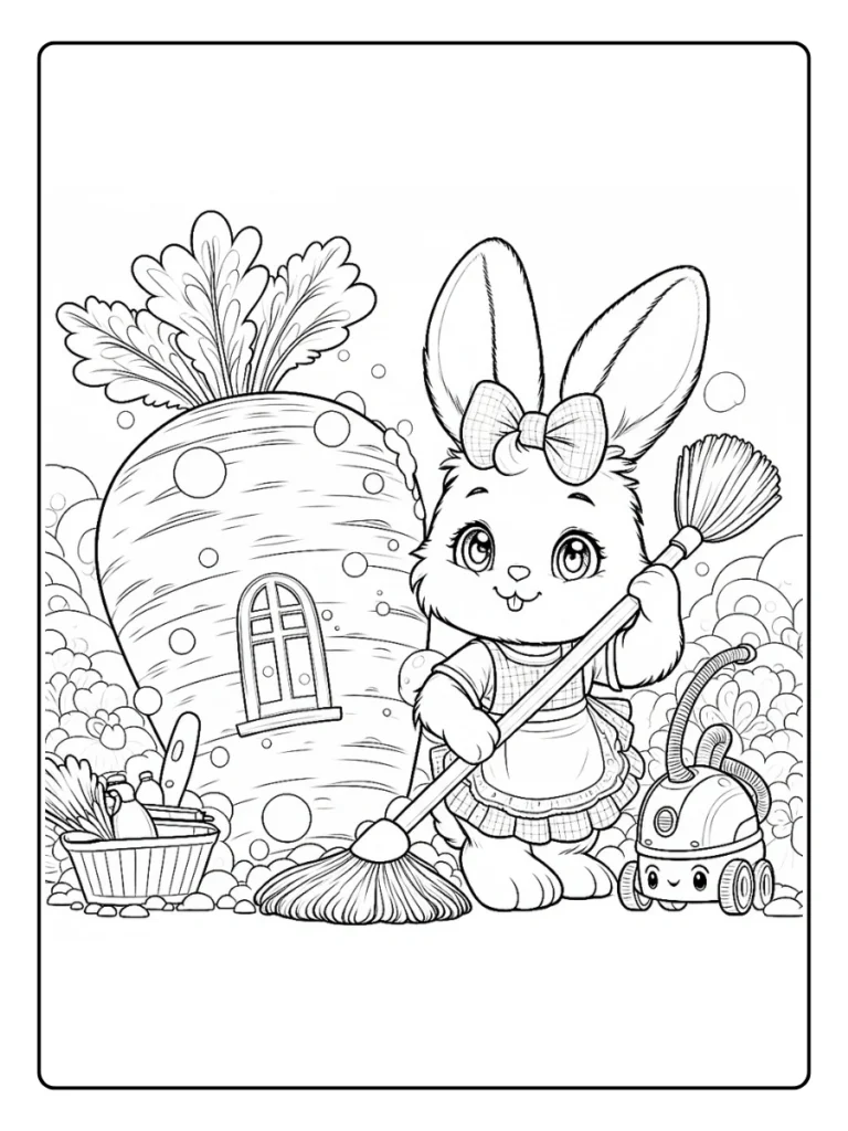 Kleurplaat Konijn Schattig