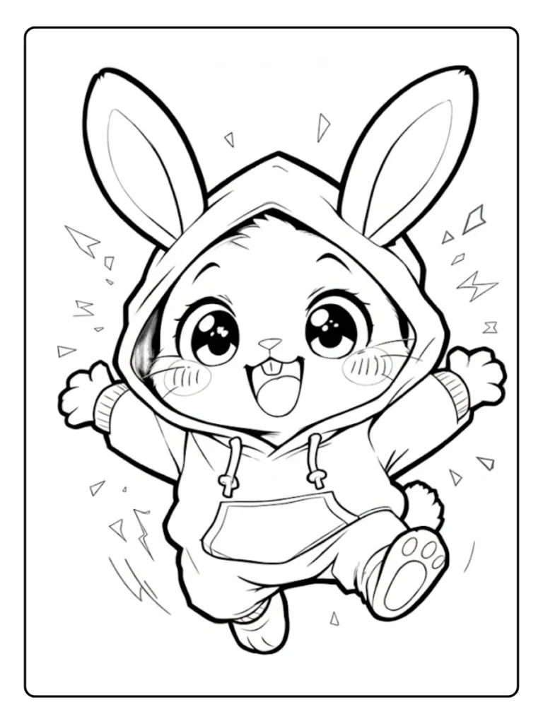 Kleurplaat Konijn Schattig