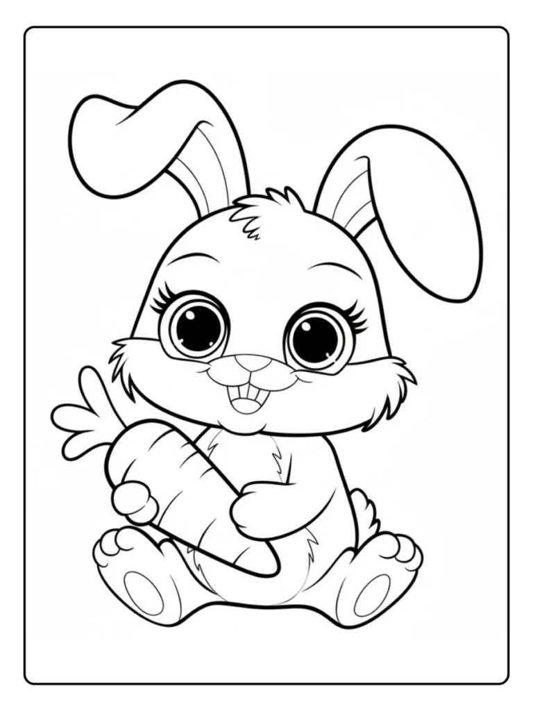 Kleurplaat Konijn Schattig