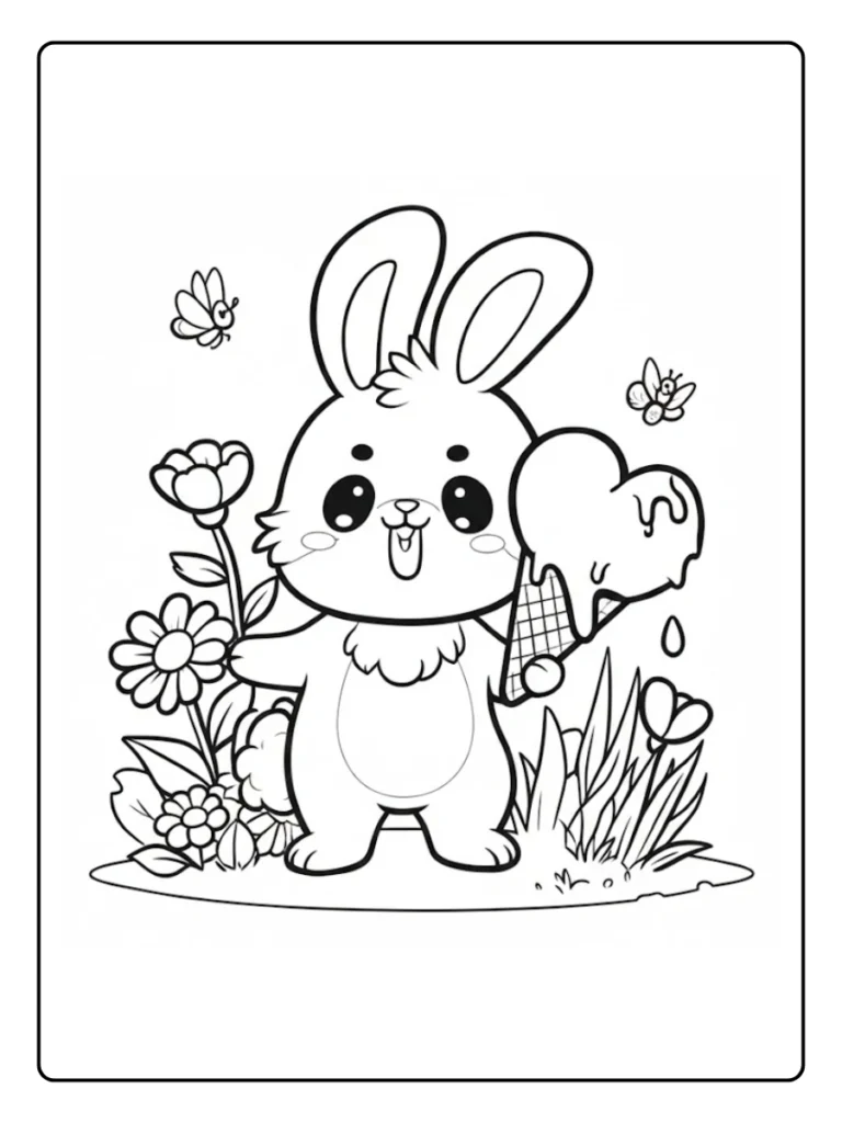 Kleurplaat Konijn Schattig