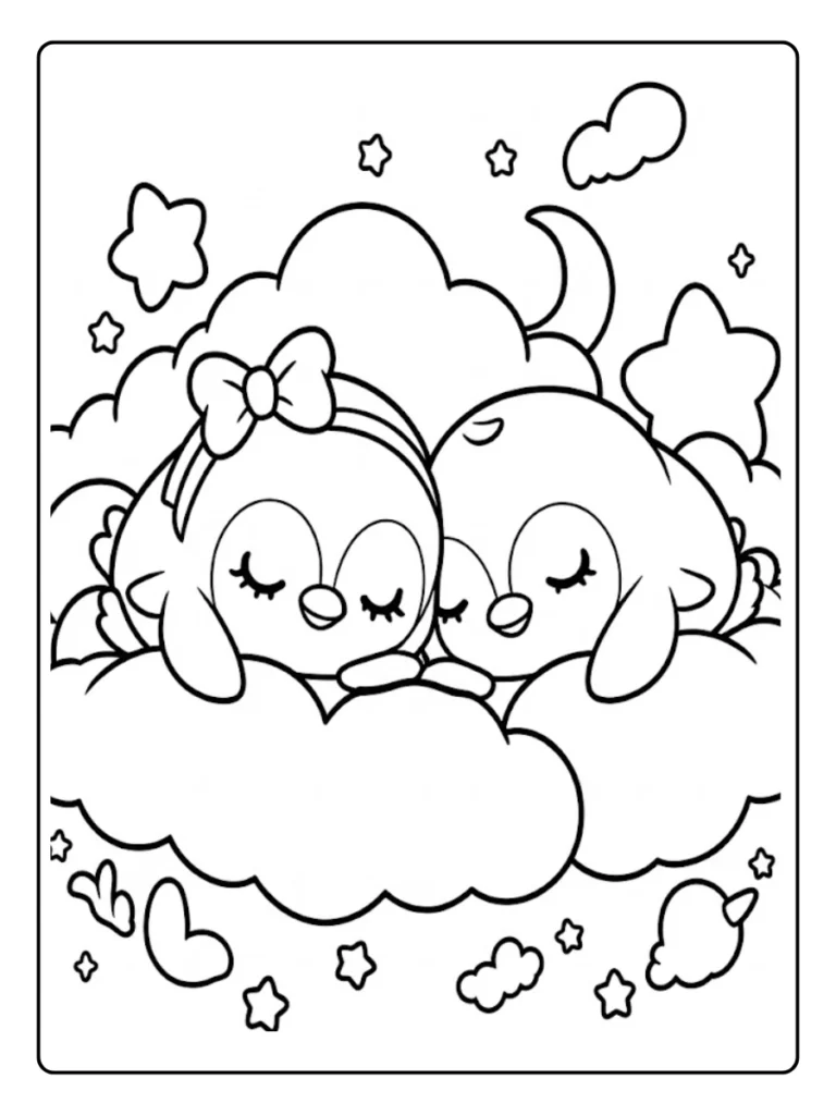 Kleurplaat Pinguin Schattig