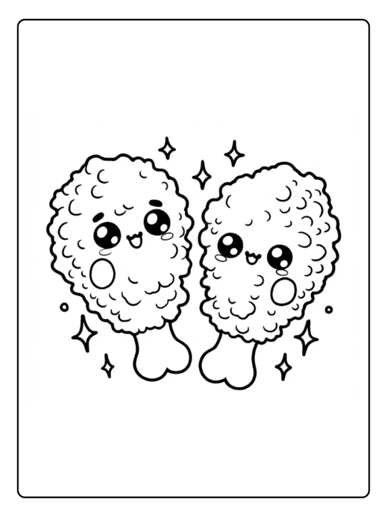 Kleurplaat Schattig Eten