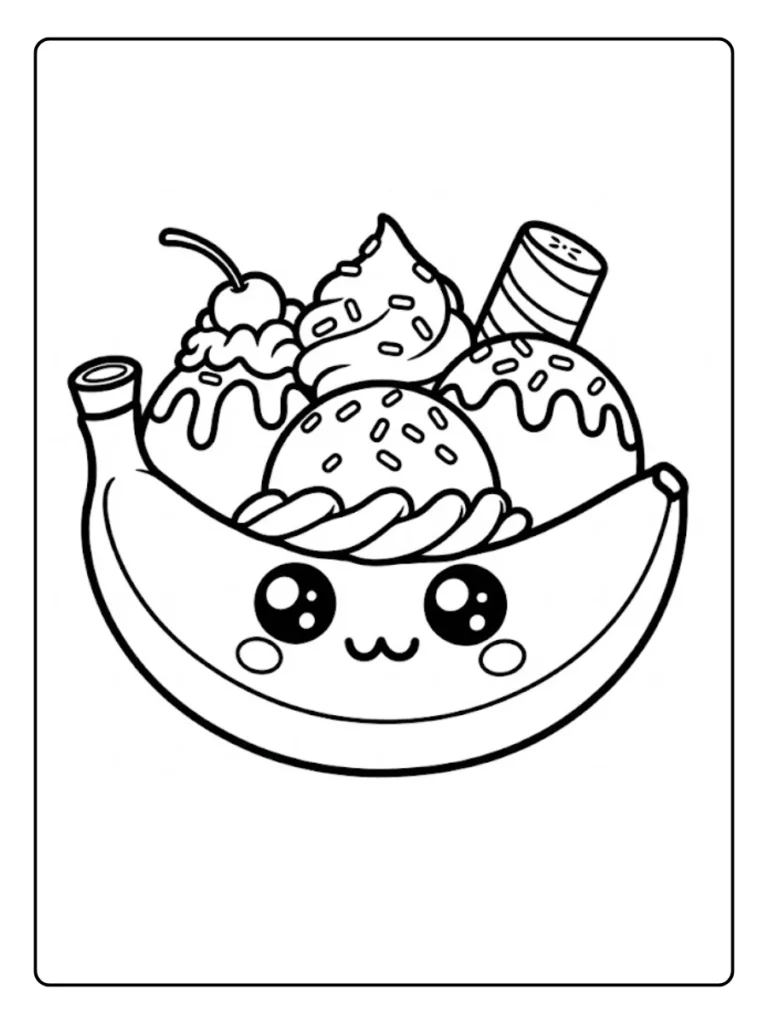 Kleurplaat Schattig Eten