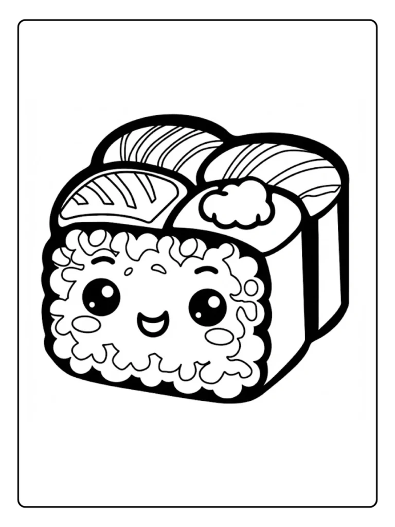 Kleurplaat Schattig Eten