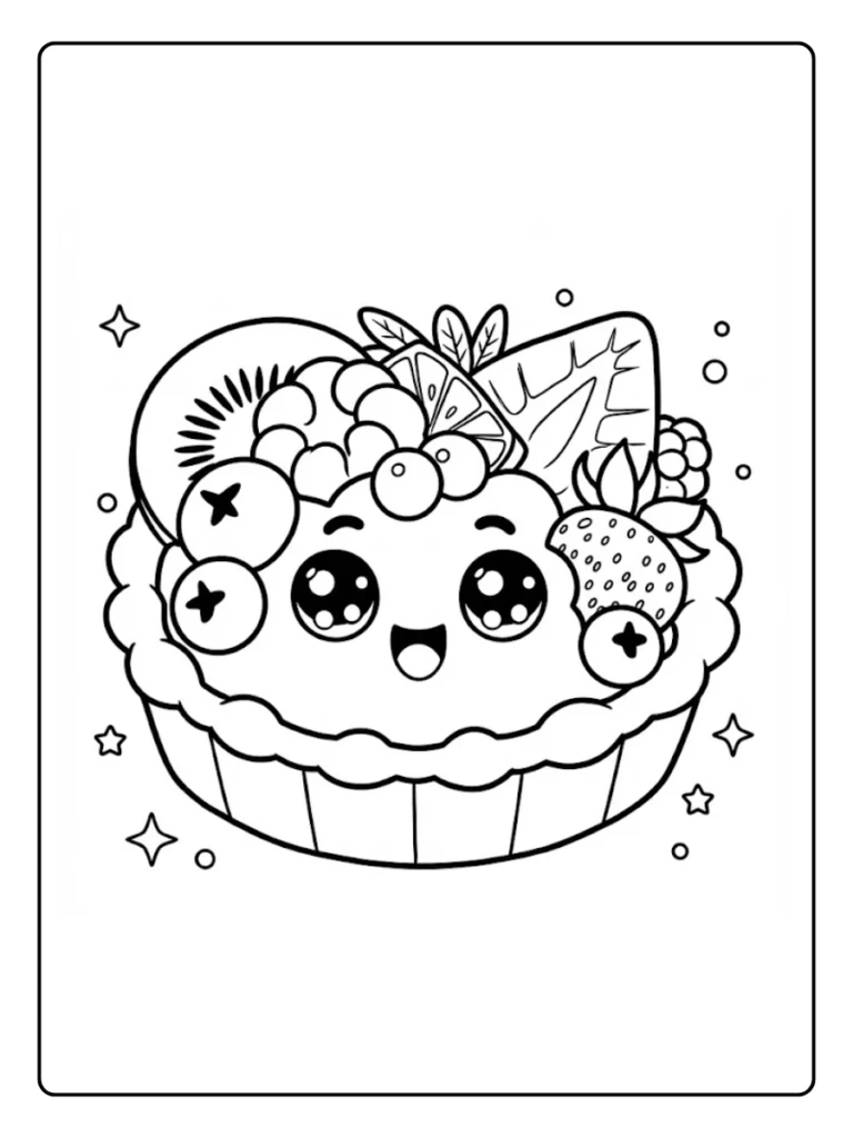 Kleurplaat Schattig Eten