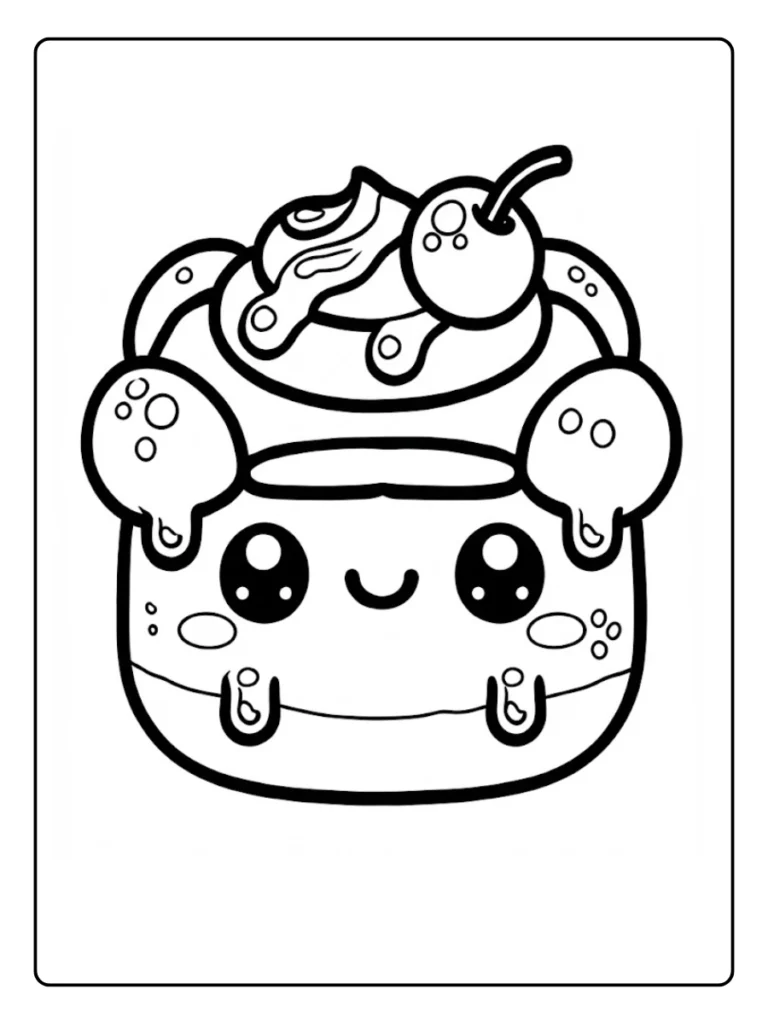 Kleurplaat Schattig Eten