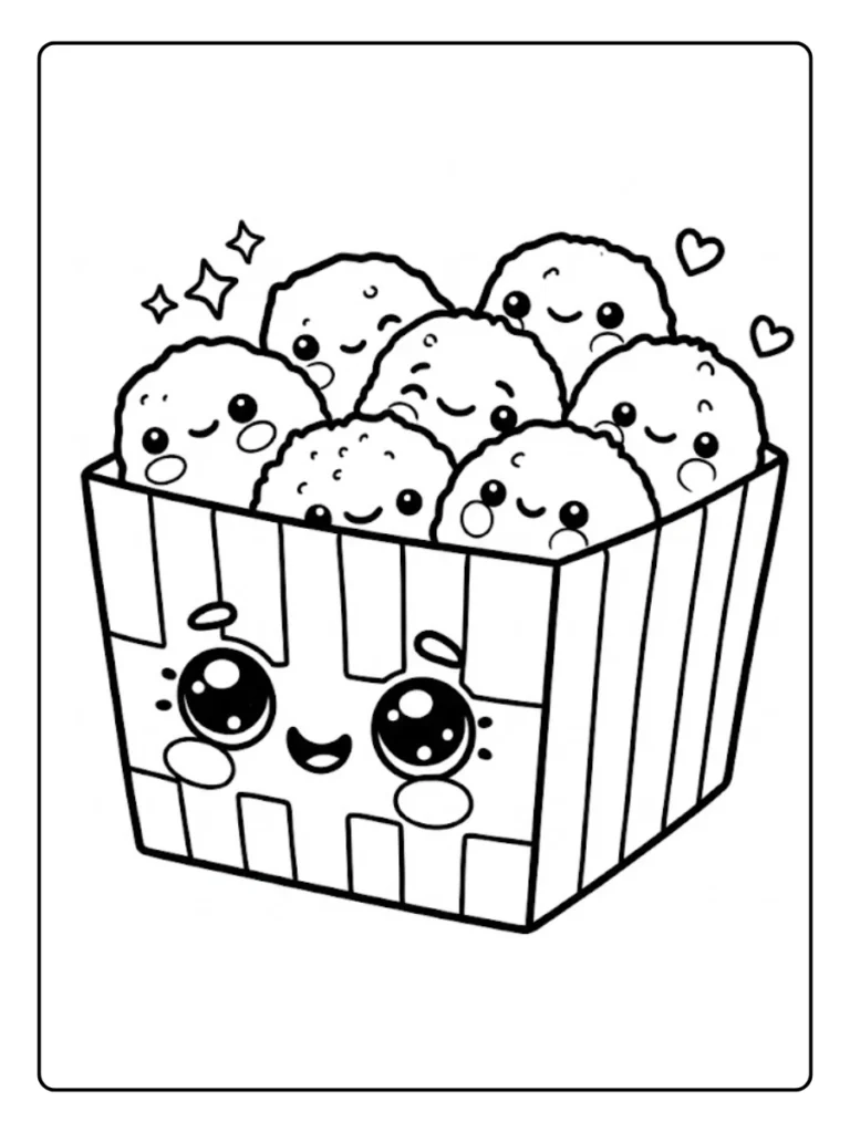 Kleurplaat Schattig Eten