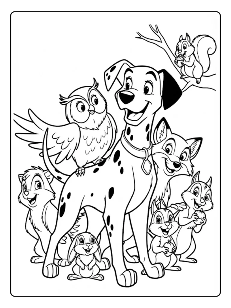 Kleurplaat Schattige Dieren