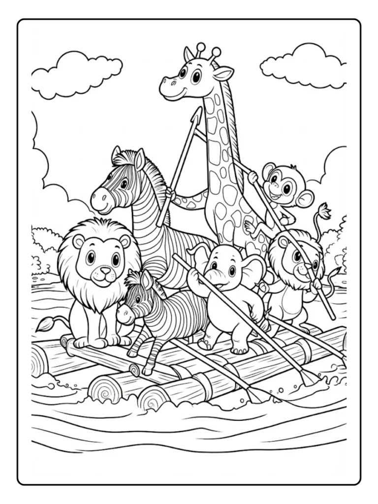 Kleurplaat Schattige Dieren