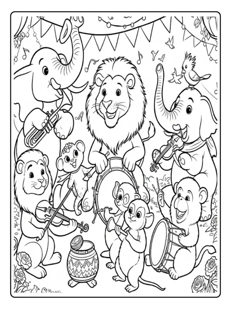 Kleurplaat Schattige Dieren