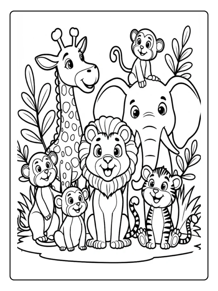 Kleurplaat Schattige Dieren