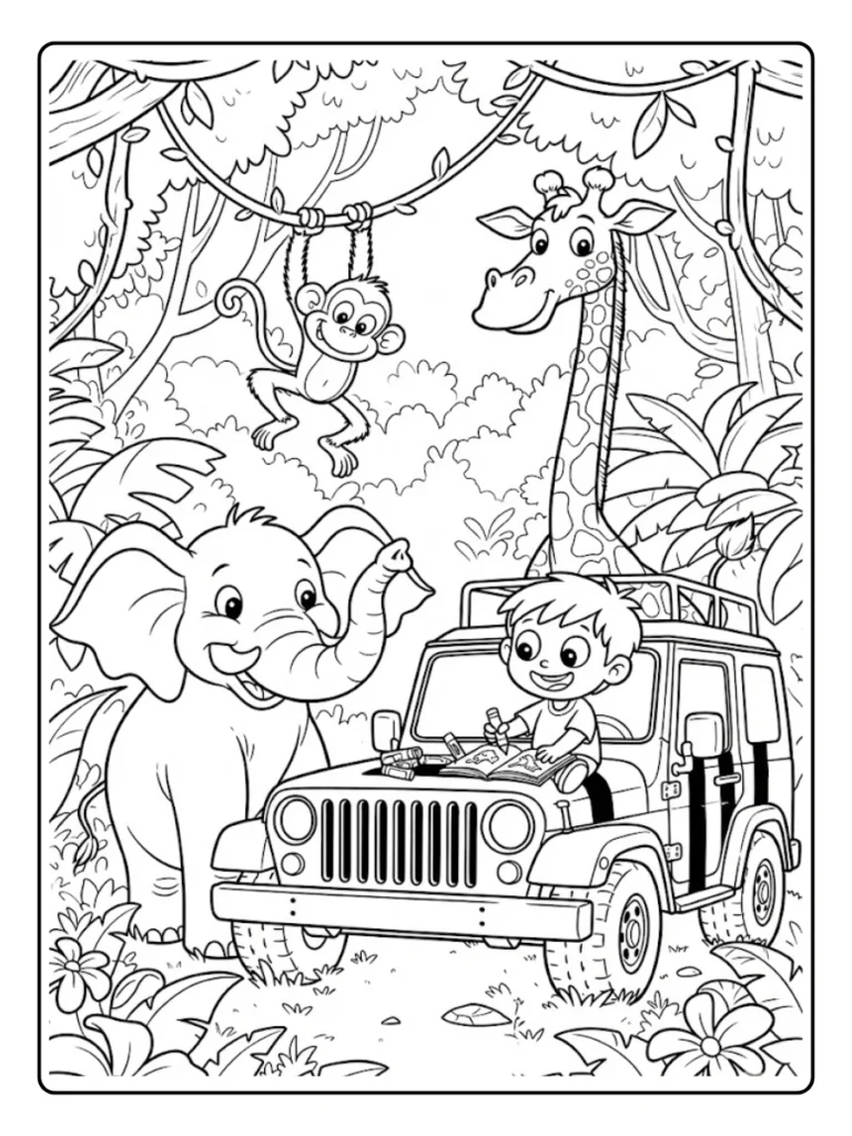 Kleurplaat Schattige Dieren