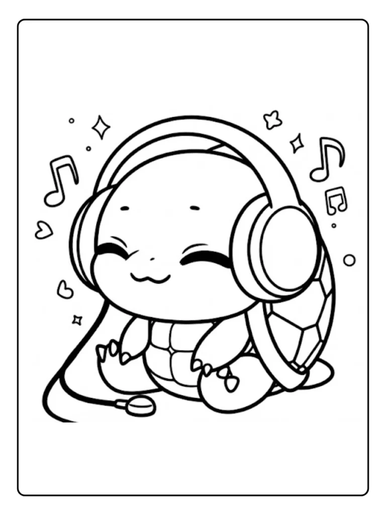 Kleurplaat Schildpad Schattig