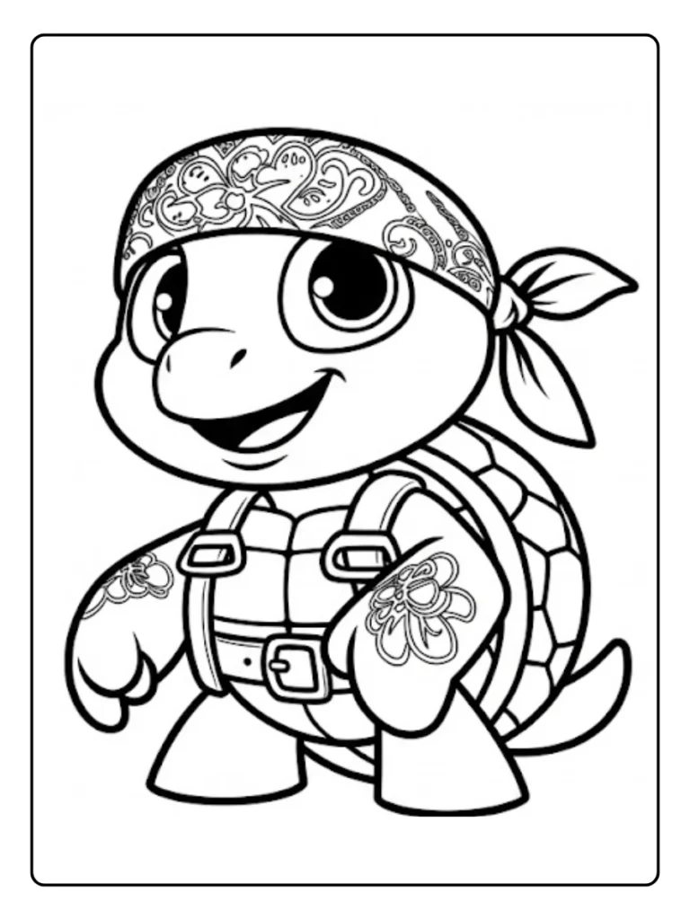 Kleurplaat Schildpad Schattig