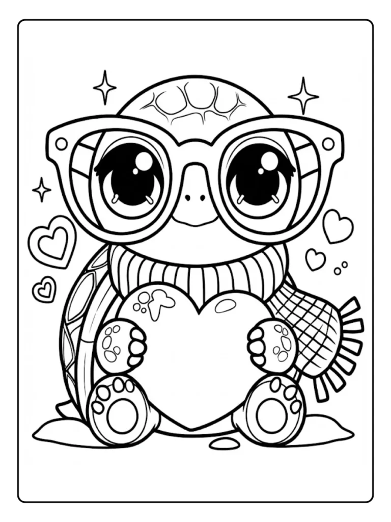 Kleurplaat Schildpad Schattig