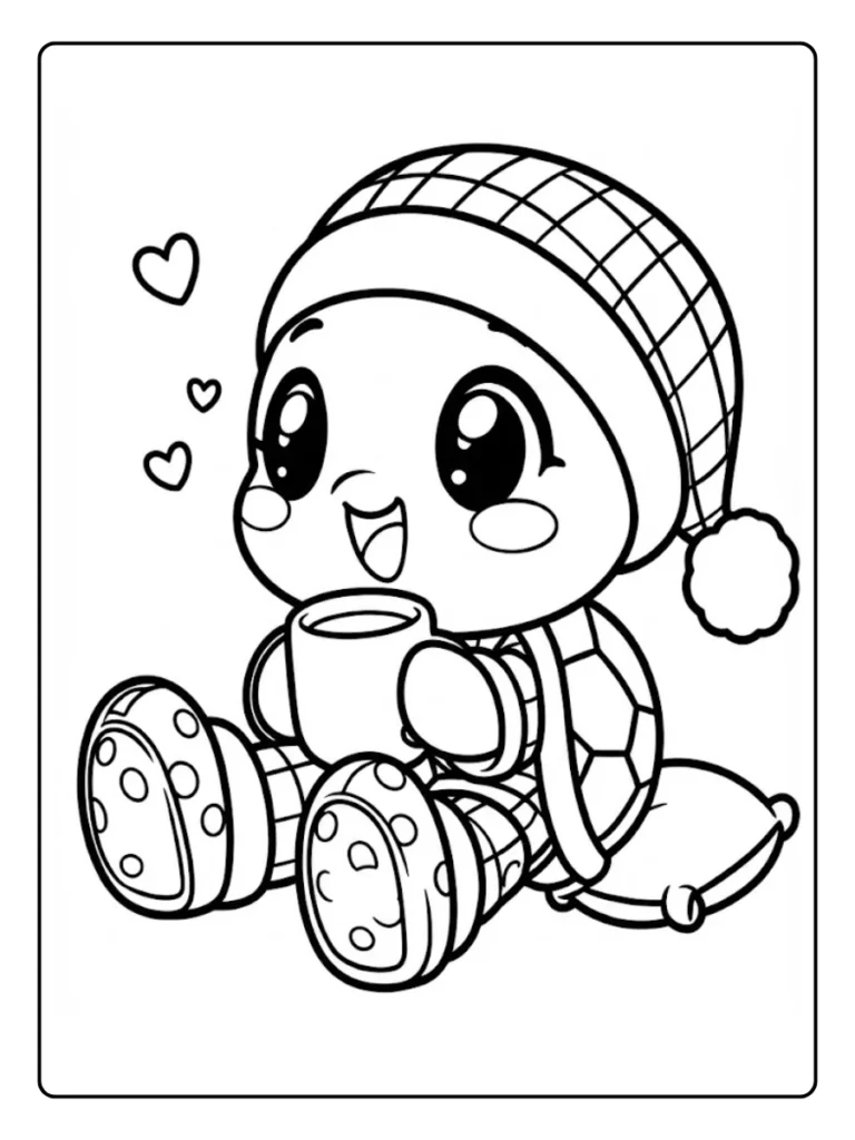 Kleurplaat Schildpad Schattig