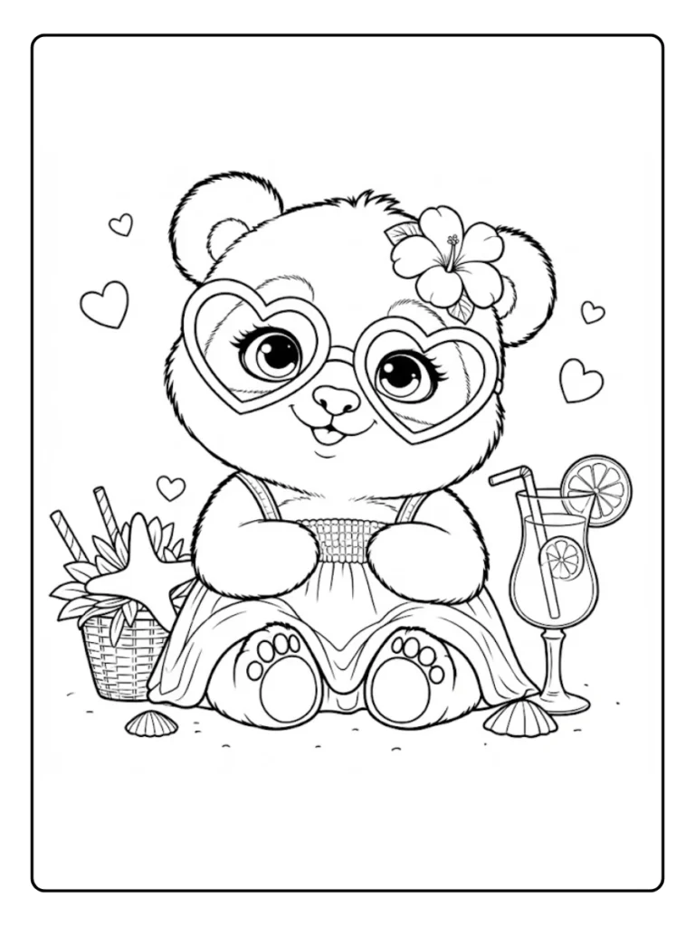 Schattige Panda Kleurplaat