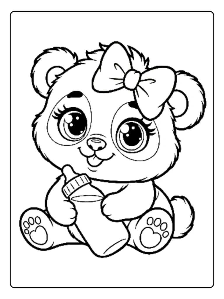 Schattige Panda Kleurplaat