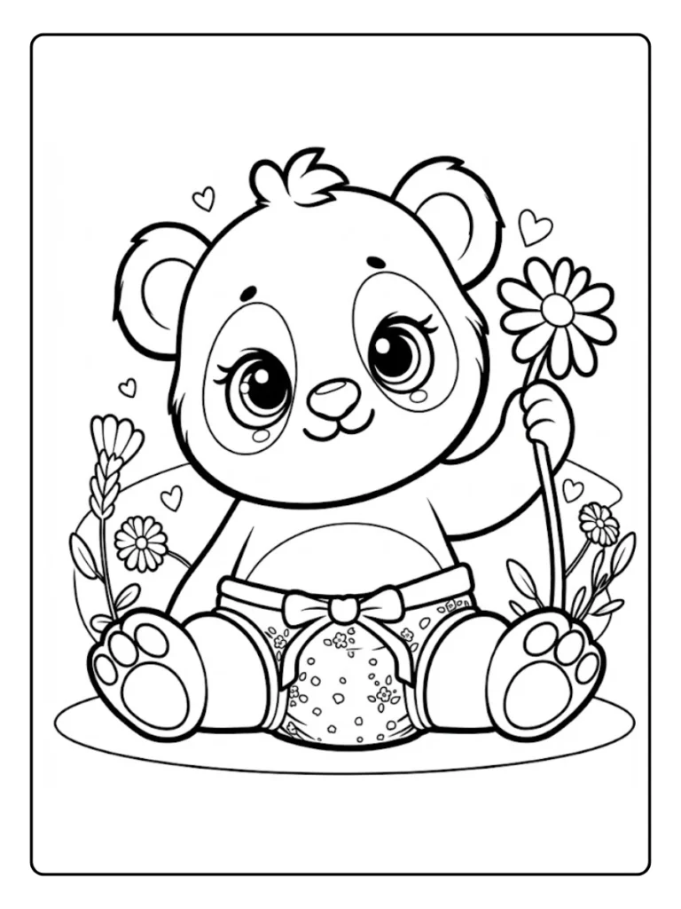 Schattige Panda Kleurplaat