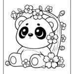 Schattige Panda Kleurplaat