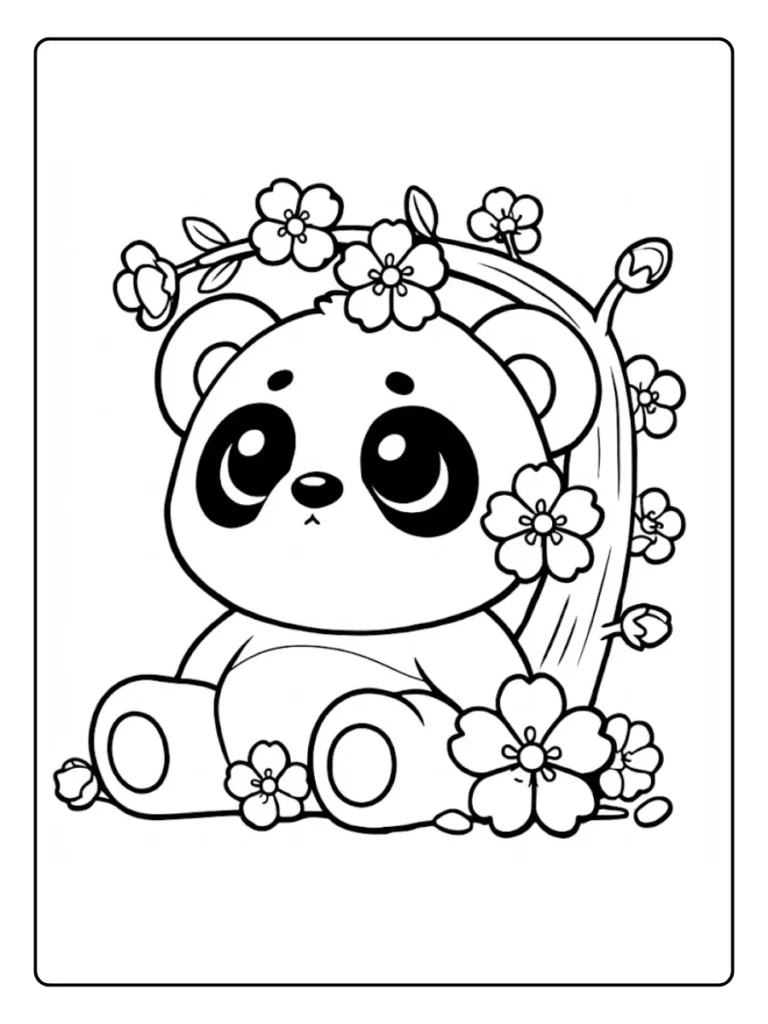 Schattige Panda Kleurplaat