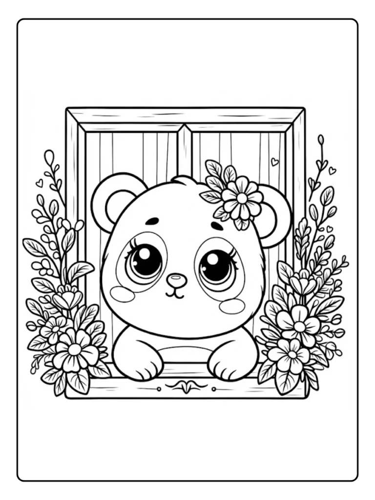 Schattige Panda Kleurplaat